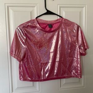 SHEIN pink sparkle crop top